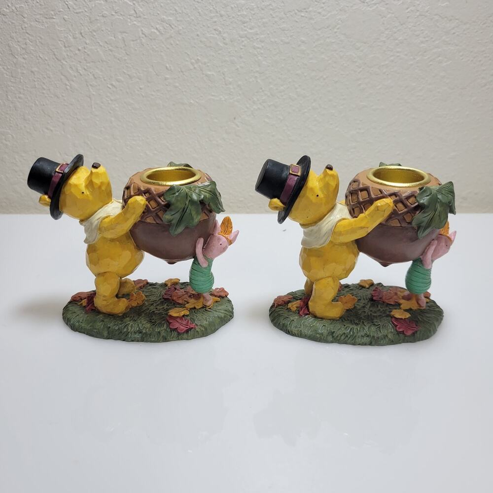 RARE Winnie The Pooh Disney MCF Midwest Of Cannon Falls Candle Stick Holder Set